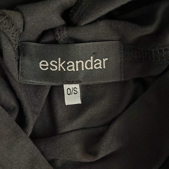Eskandar black 100% prima cotton turtleneck top - Picture 10 of 11
